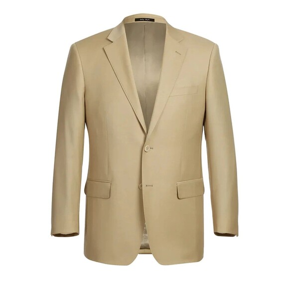 Henry Grethel The Perfect Fit Men's Tan 2 Button Suit Blazer Size 54L - Picture 1 of 13
